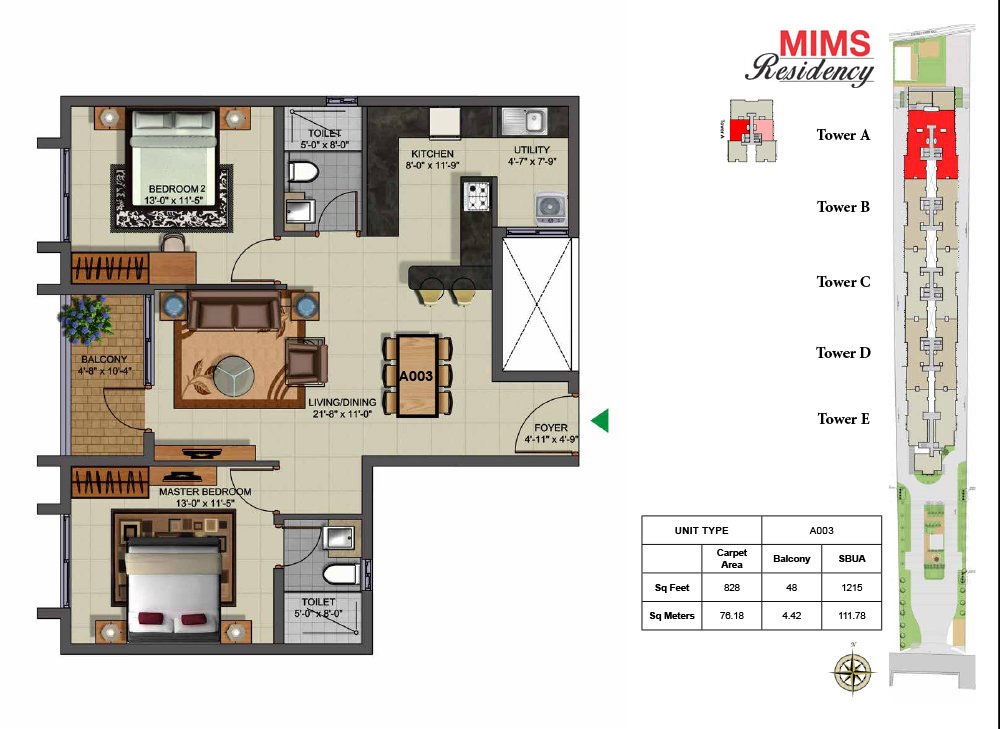 MIMS Residency Floor Plans | Thanisandra, Bangalore