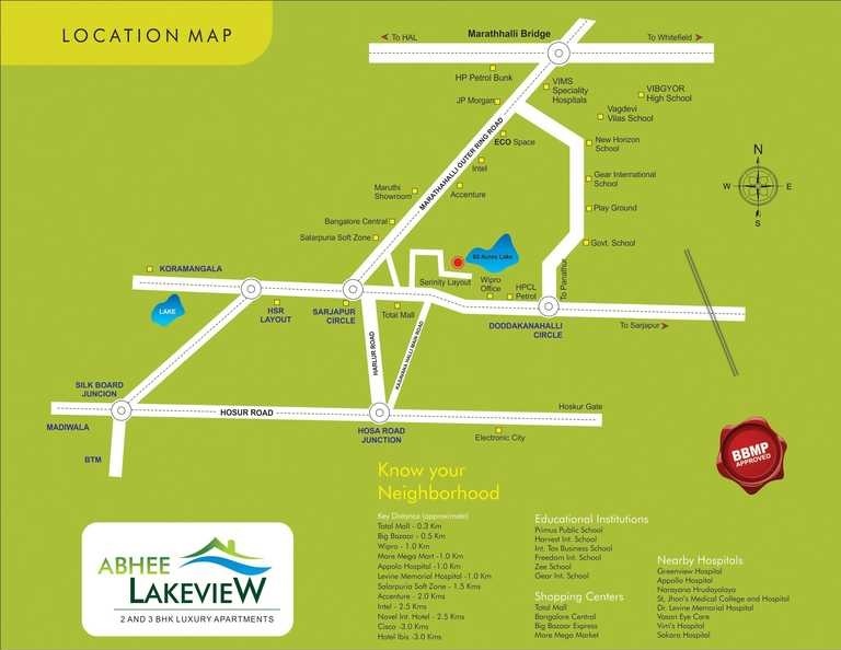 Abhee Lakeview Location Map