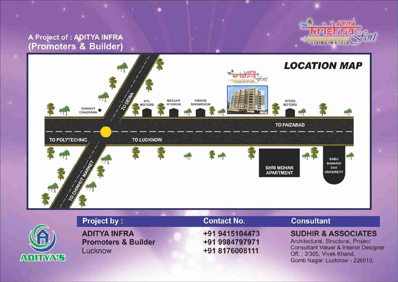 Aditya Shri Krishna Fort Location Map