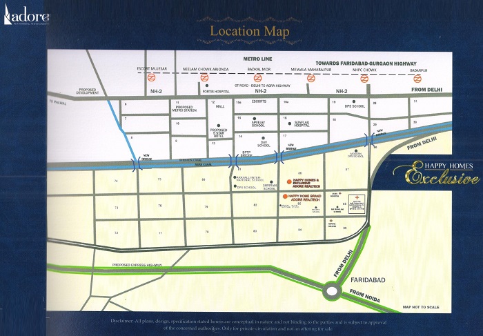 Adore Happy Homes Exclusive Location Map