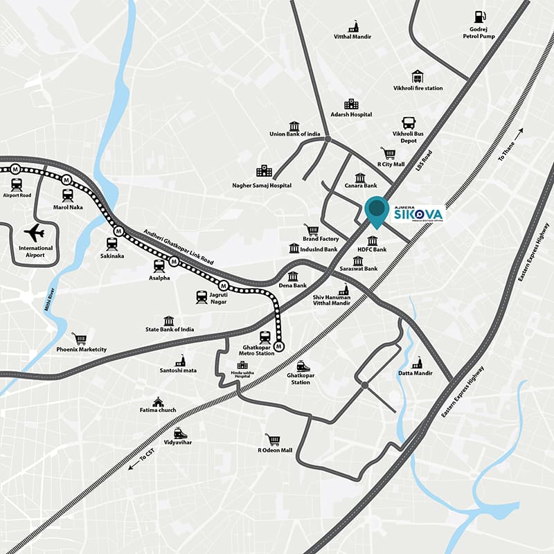 Ajmera Sikova Location Map