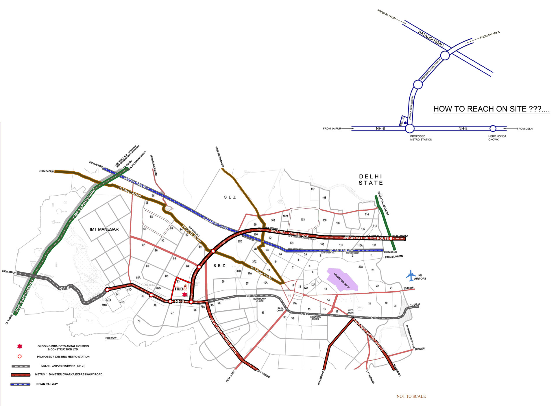 Ansal Hub 83 Location Map