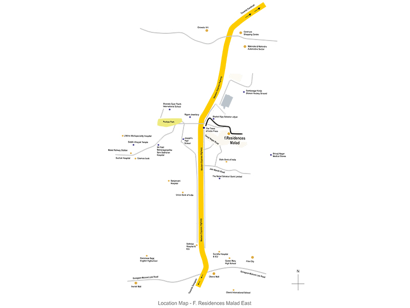 Ao F Residences Malad Location Map