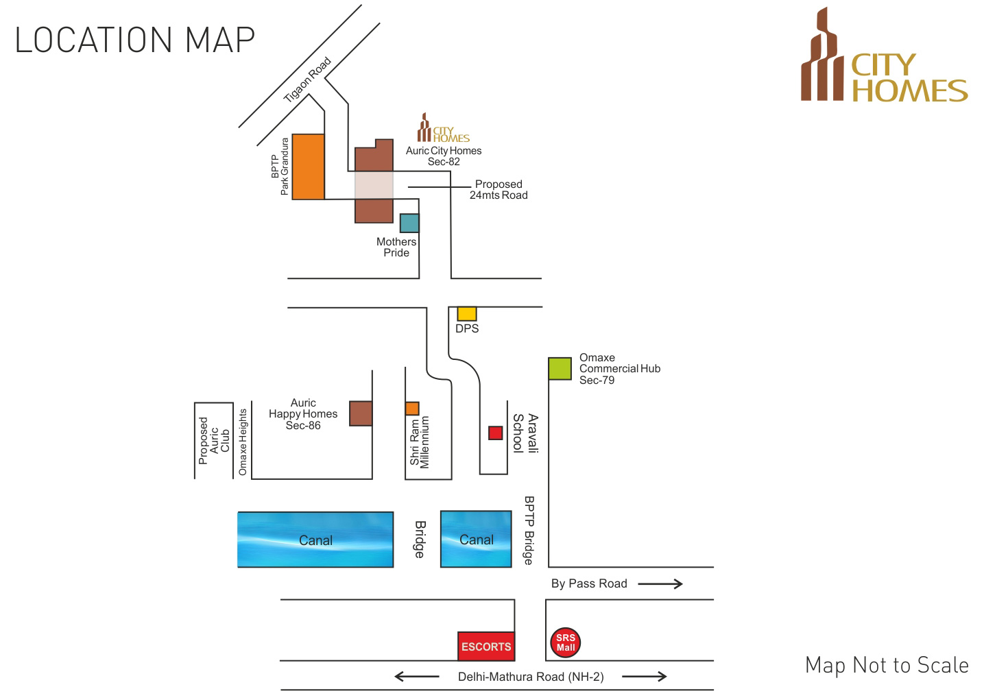 Auric City Homes Location Map