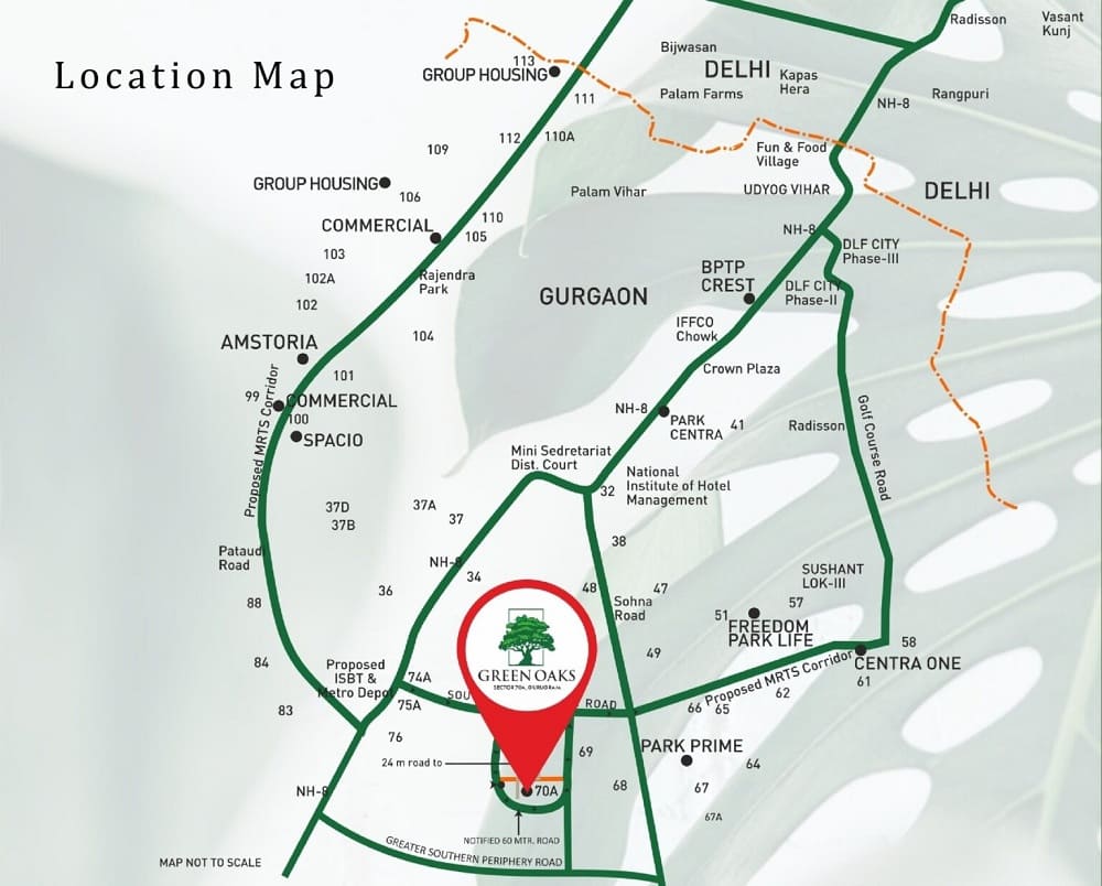 Bptp Green Oaks Location Map