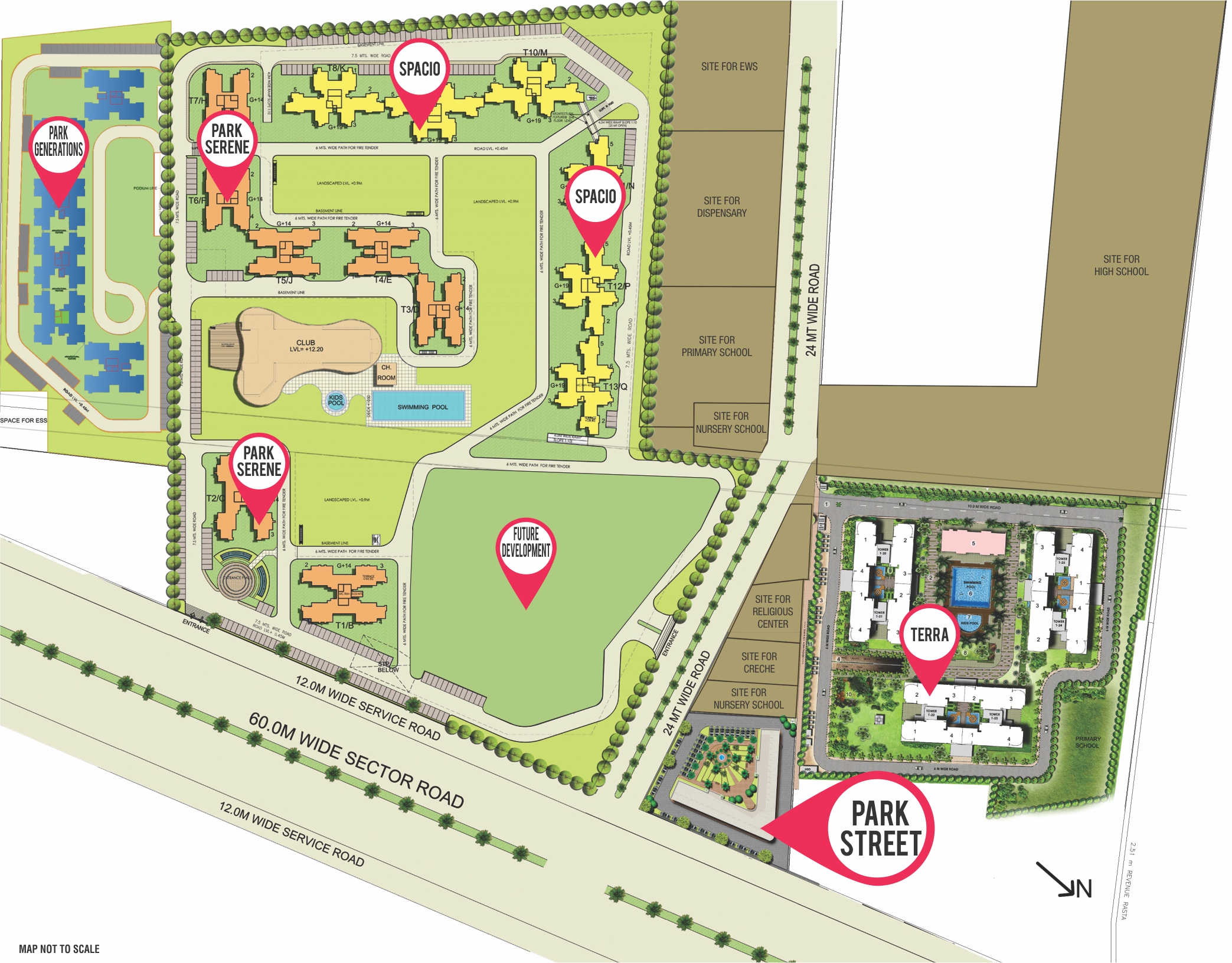 Bptp Park Street Location Map