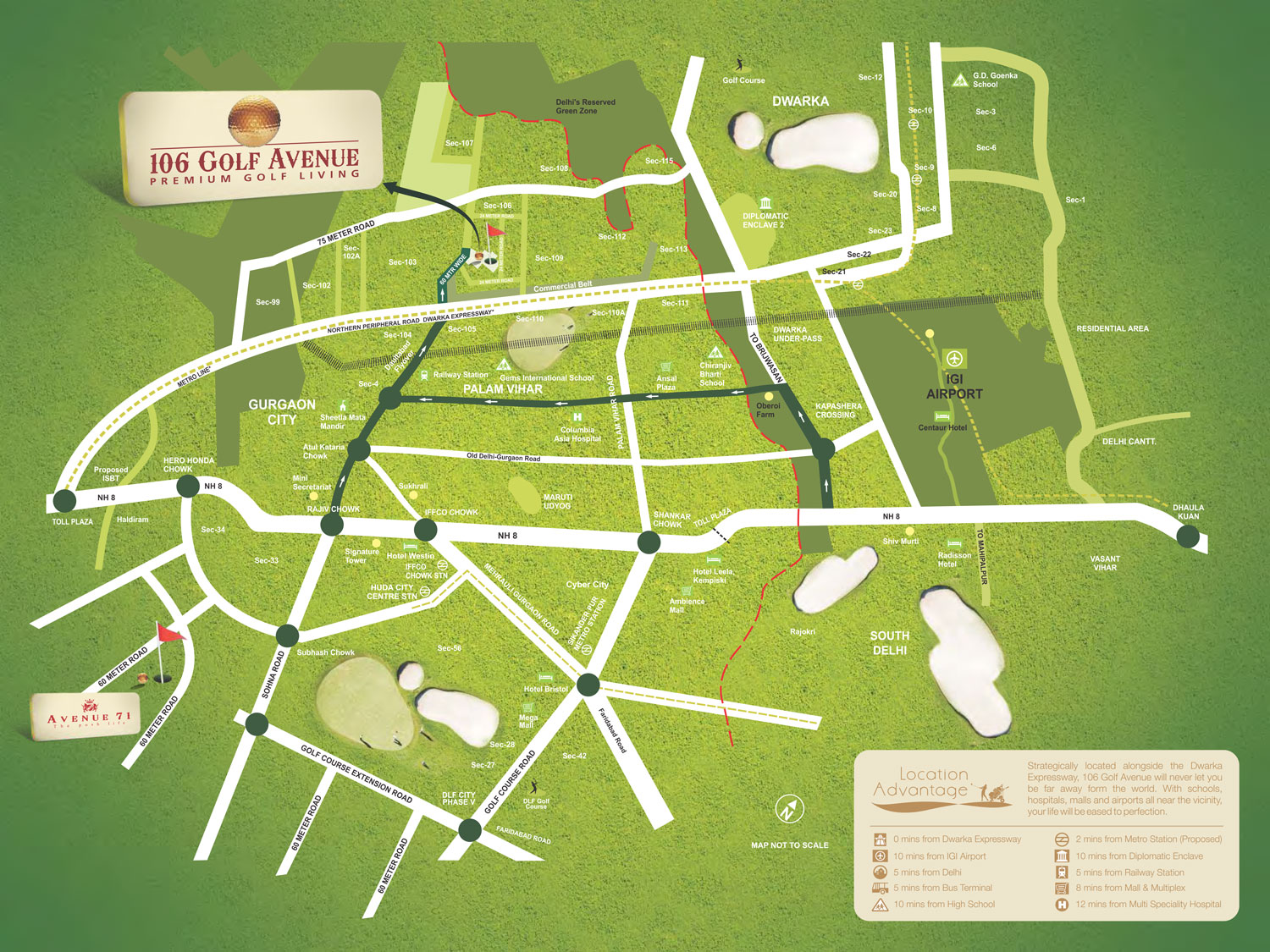 CHD 106 Golf Avenue Location Map | Sector 106, Gurgaon