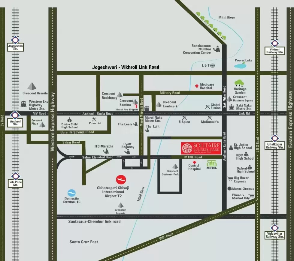 Crescent Solitaire Business Park Location Map