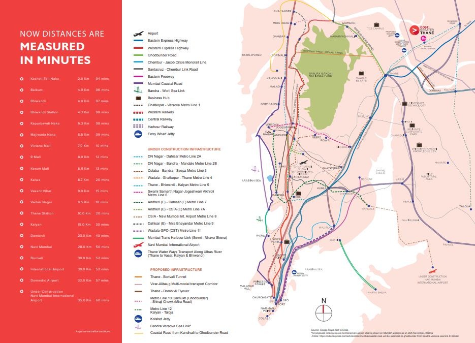 Dosti Greater Thane Location Map