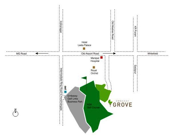 Embassy Grove Location Map