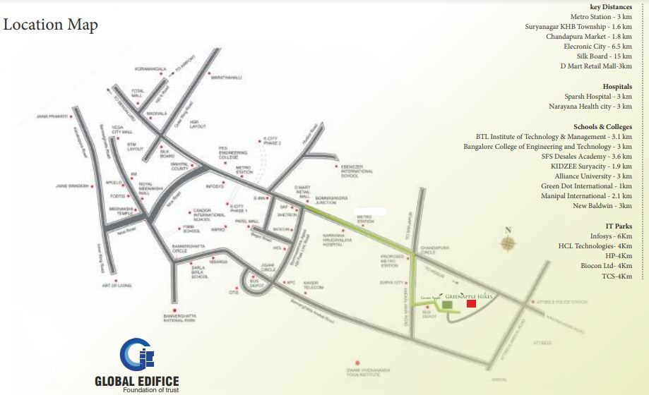 Global Green Apple Hikes Location Map