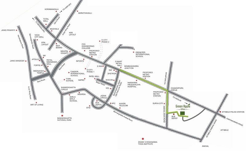 Global Green Apple Villas Location Map