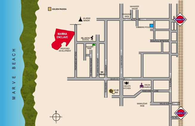 Gurukrupa Marina Enclave Location Map