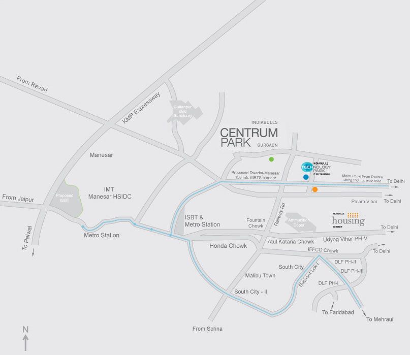 Indiabulls Centrum Park Location Map