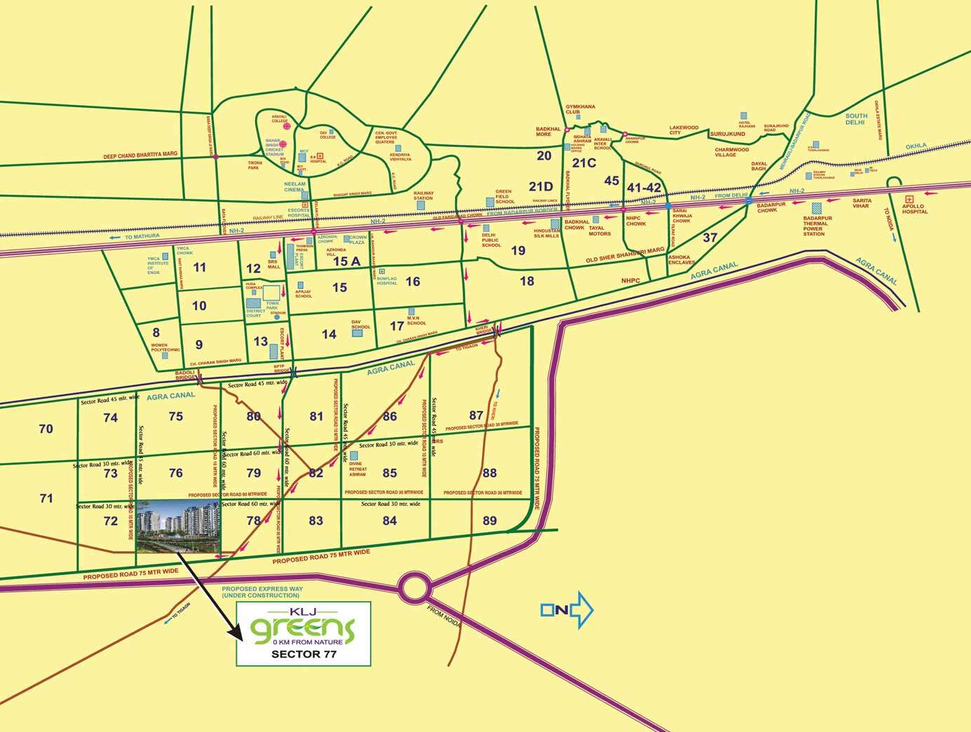 Klj Greens Location Map