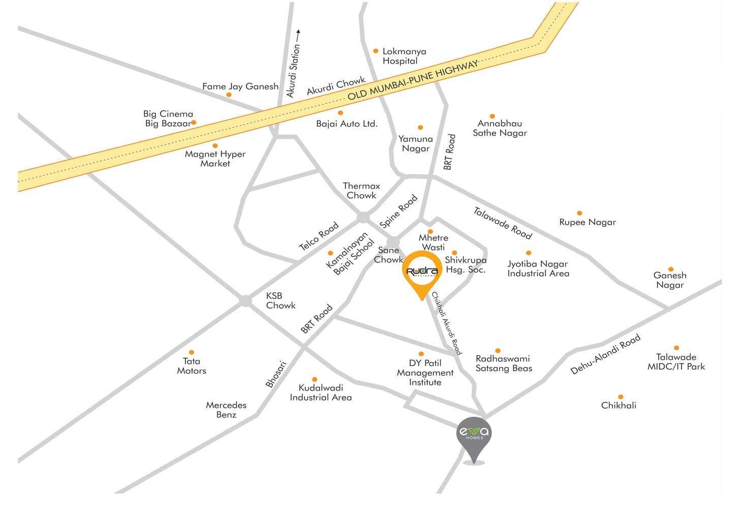 Lotus Rudra Residency Location Map