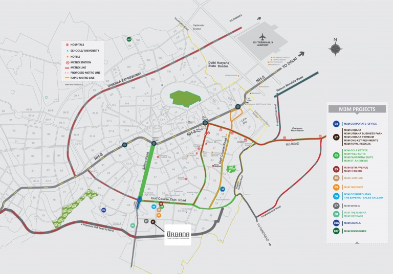 M3m Urbana Location Map