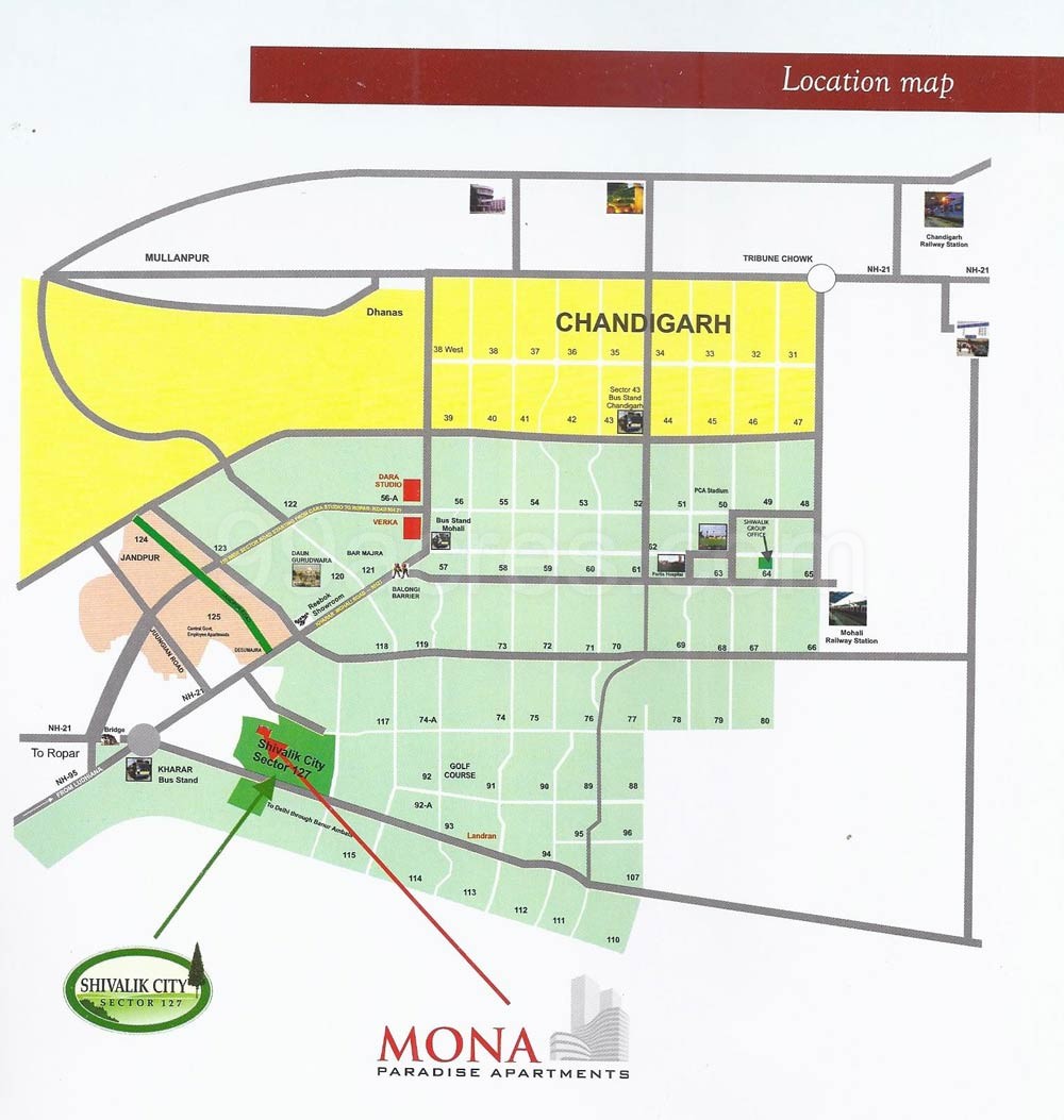 Mona Paradise Apartments Location Map