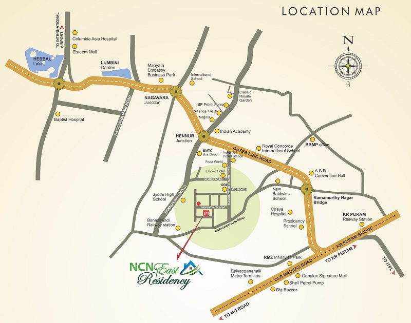 Ncn East Residency Location Map