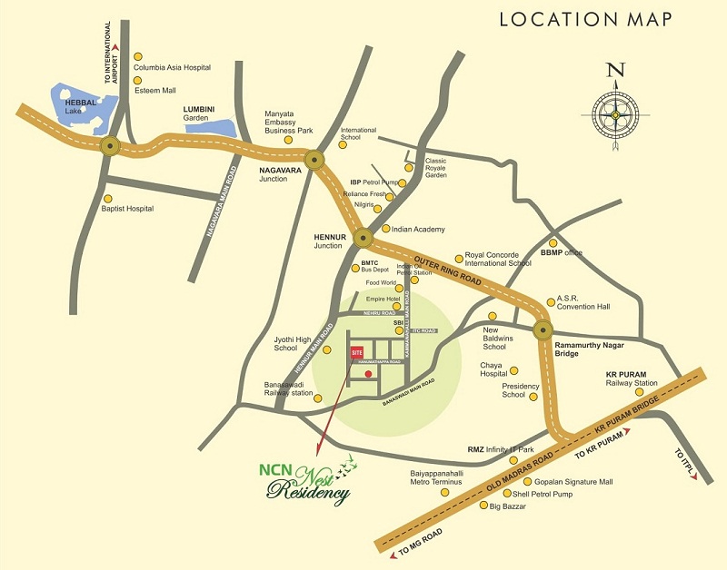 Ncn Nest Residency Location Map