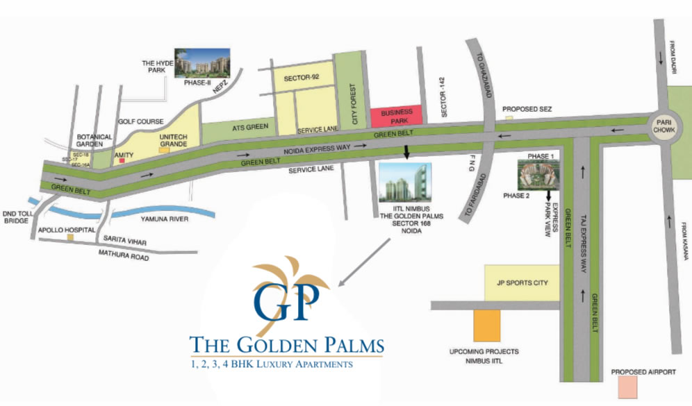 Nimbus The Golden Palms Location Map