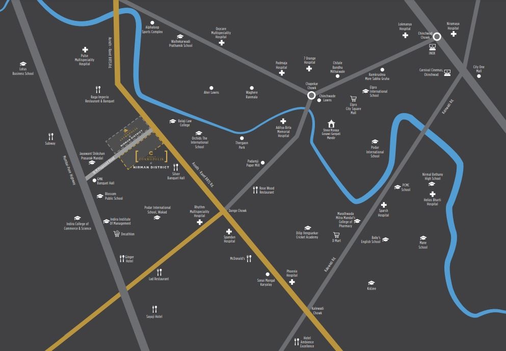 Nirman Cosmopolis Location Map