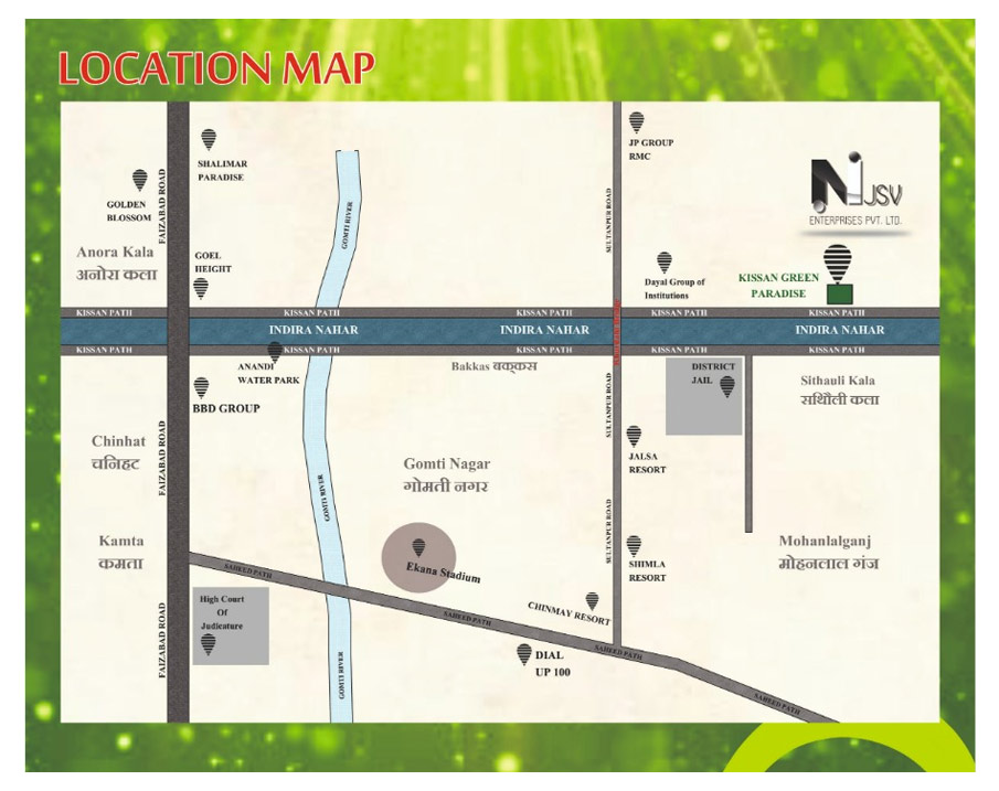 Njsv Kissan Green Paradise Location Map