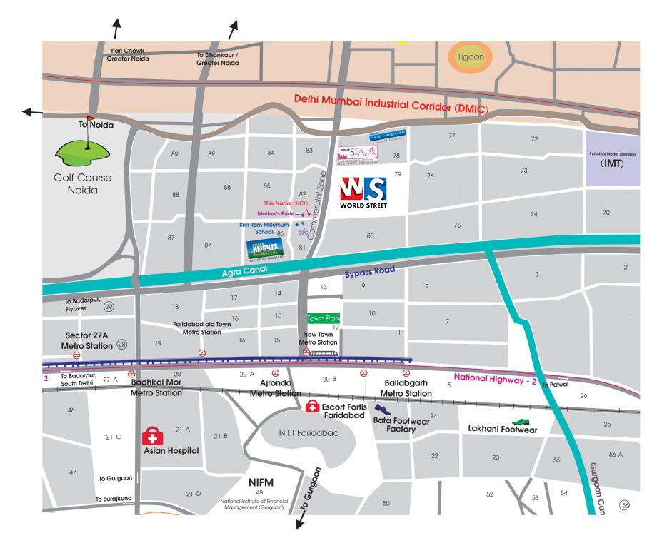 Omaxe World Street Location Map