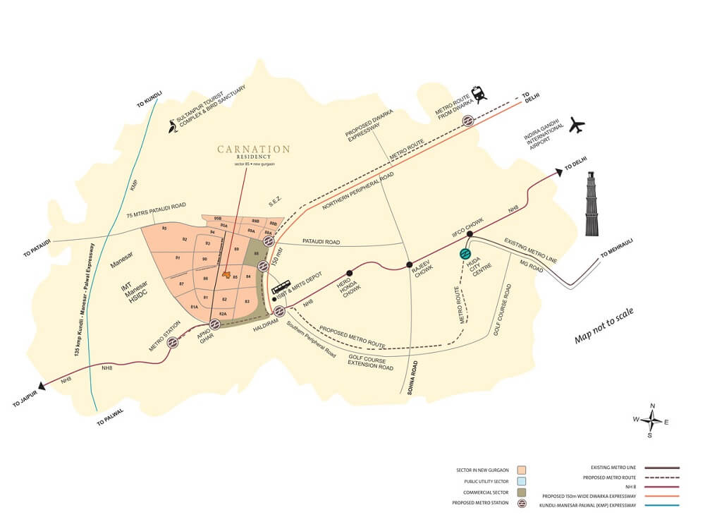 Orris Carnation Residency Location Map