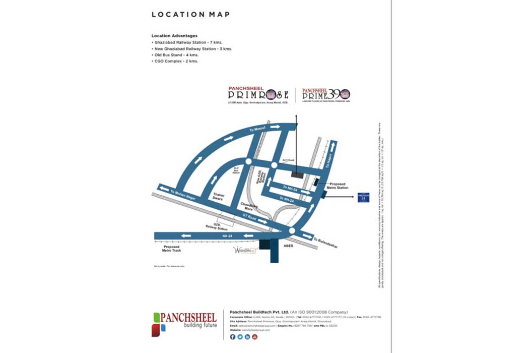 Panchsheel Primrose Location Map