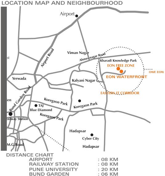 Panchshil Eon Waterfront Location Map