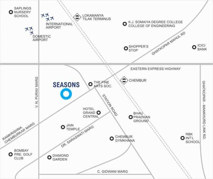 Paradigm Seasons Location Map