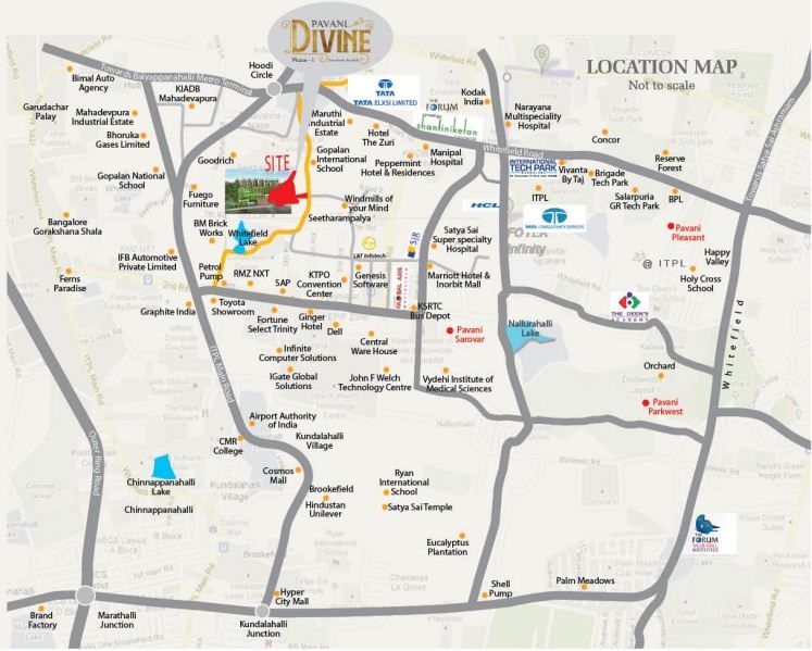 Pavani Divine Location Map