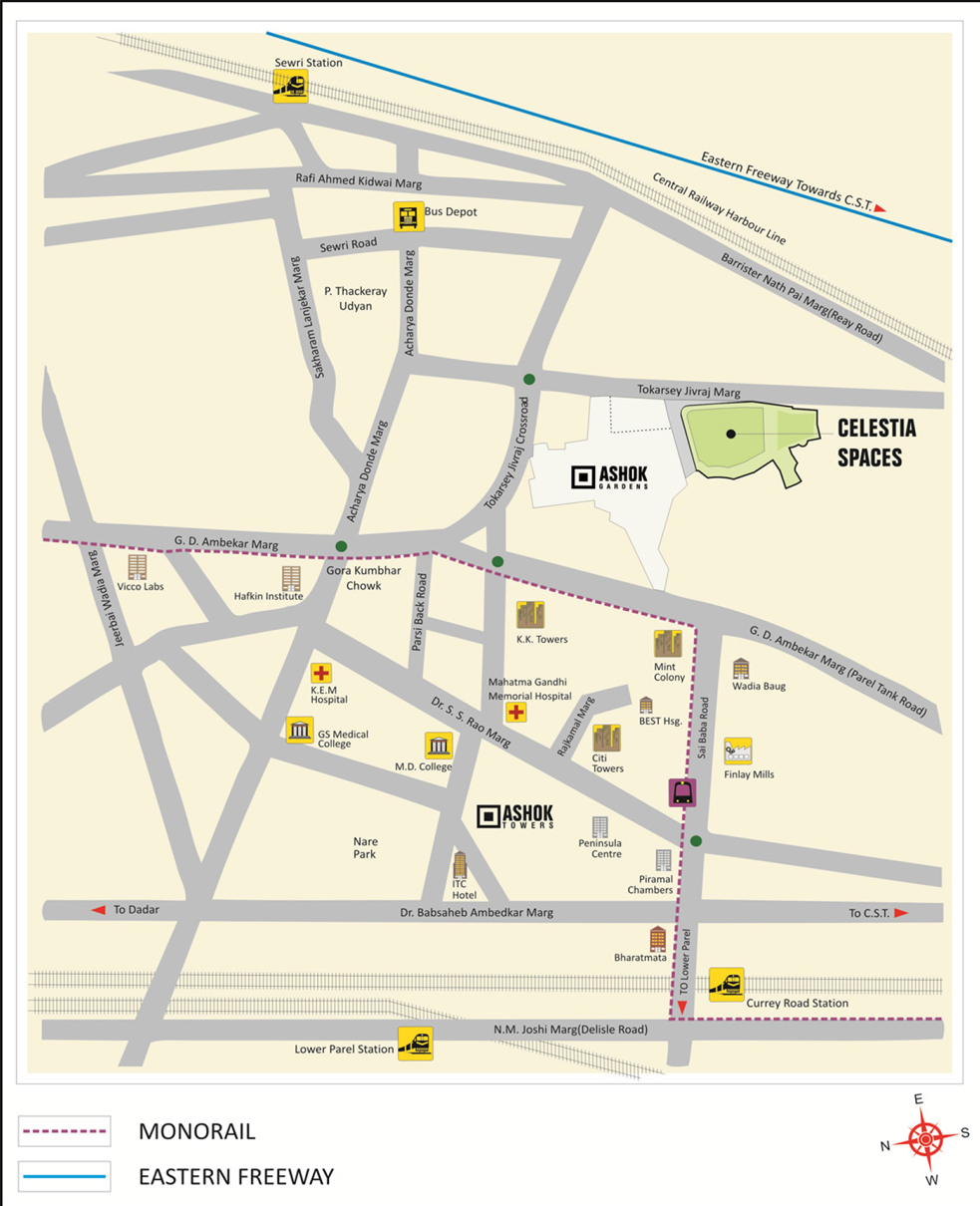 Peninsula Celestia Spaces Location Map