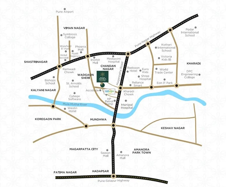 Prasun Adara Location Map