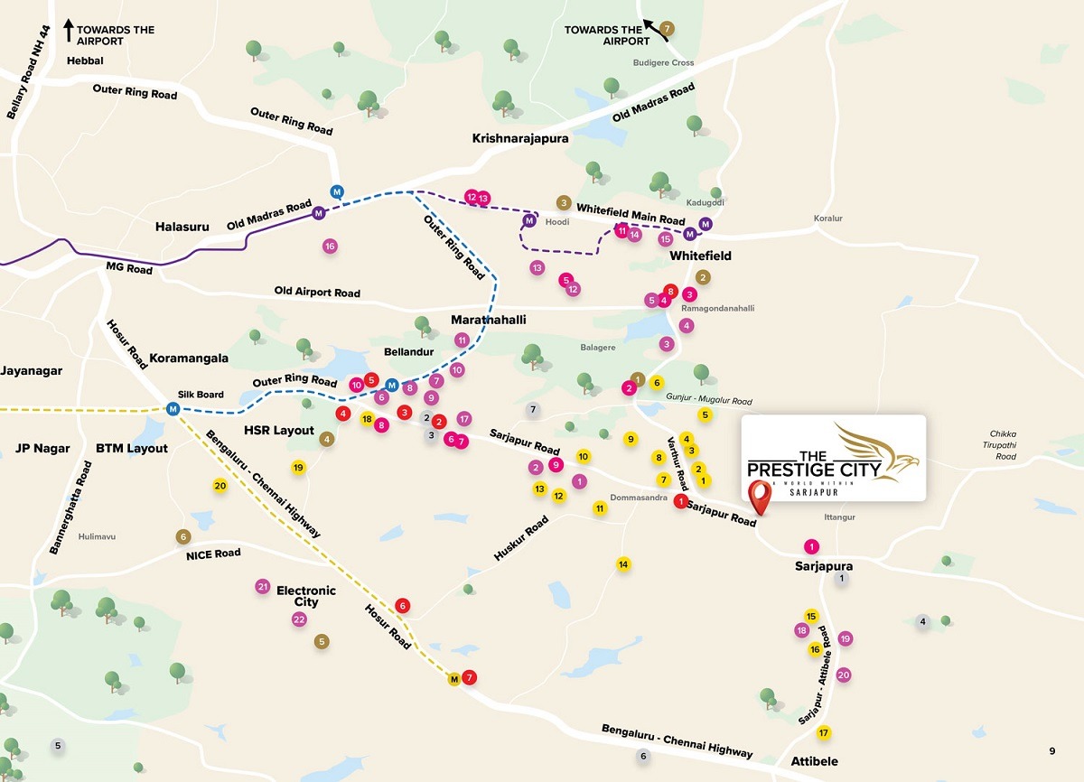 Prestige Aspen Greens Location Map