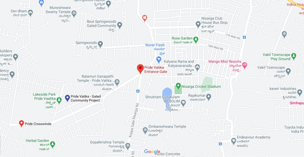 Pride Vatika Villas Location Map