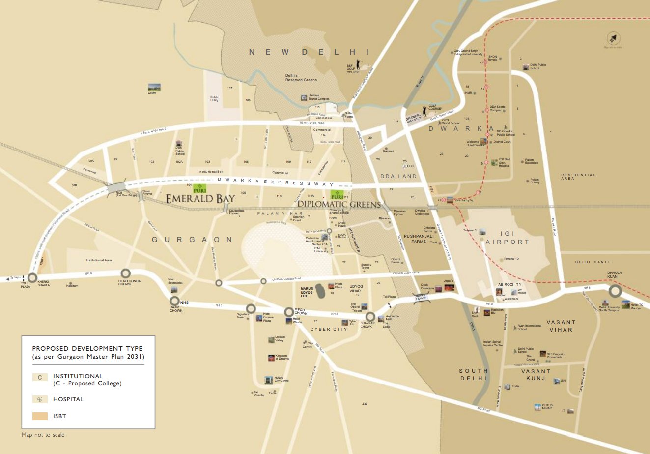 Puri Diplomatic Greens Location Map