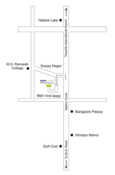 Purva Atria Platina Location Map