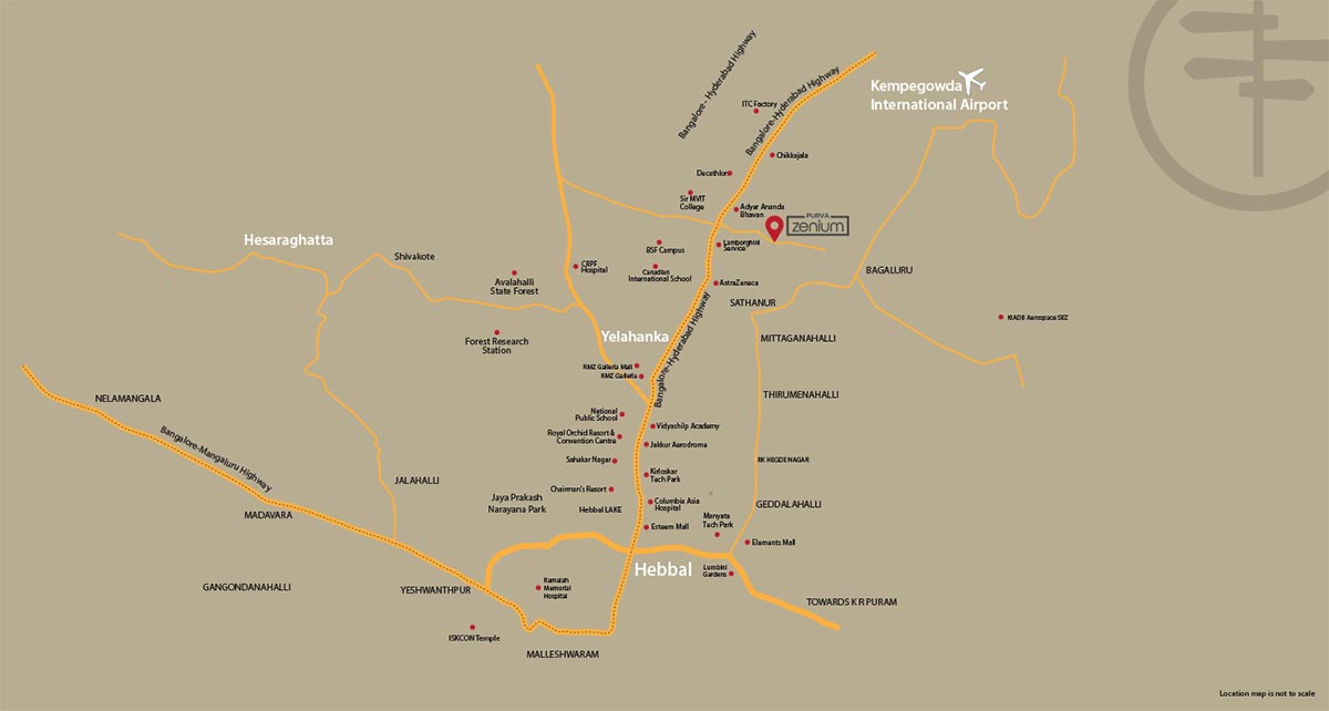 Purva Zenium Location Map