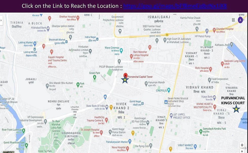 Purvanchal Capital Tower Location Map