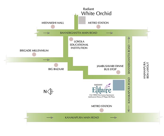 Radiant Elitaire Location Map