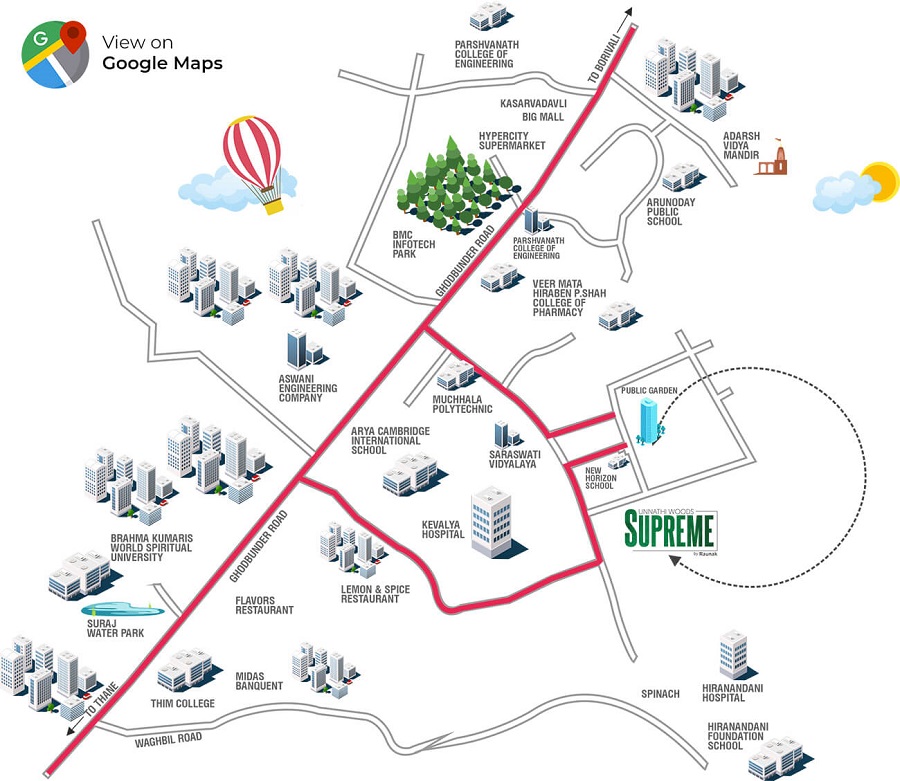 Raunak Unnathi Woods Supreme Location Map