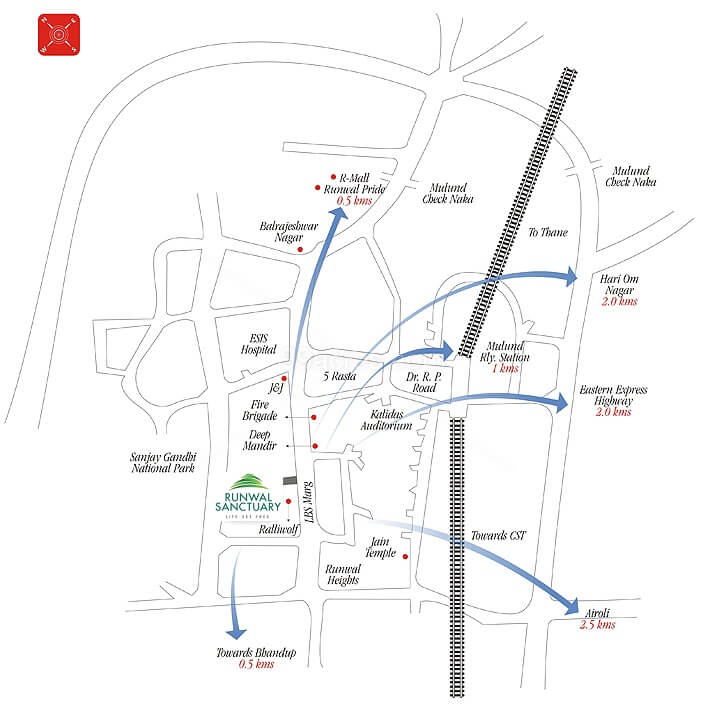 Runwal Sanctuary Location Map