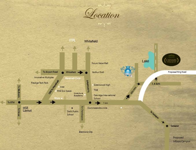 Image of Location Map of Saiven Developers Caesars Palace