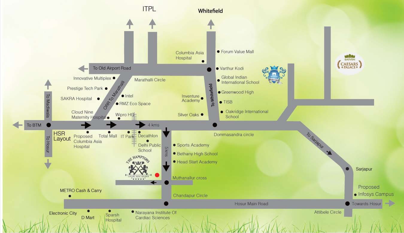 Saiven The Hamptons Location Map