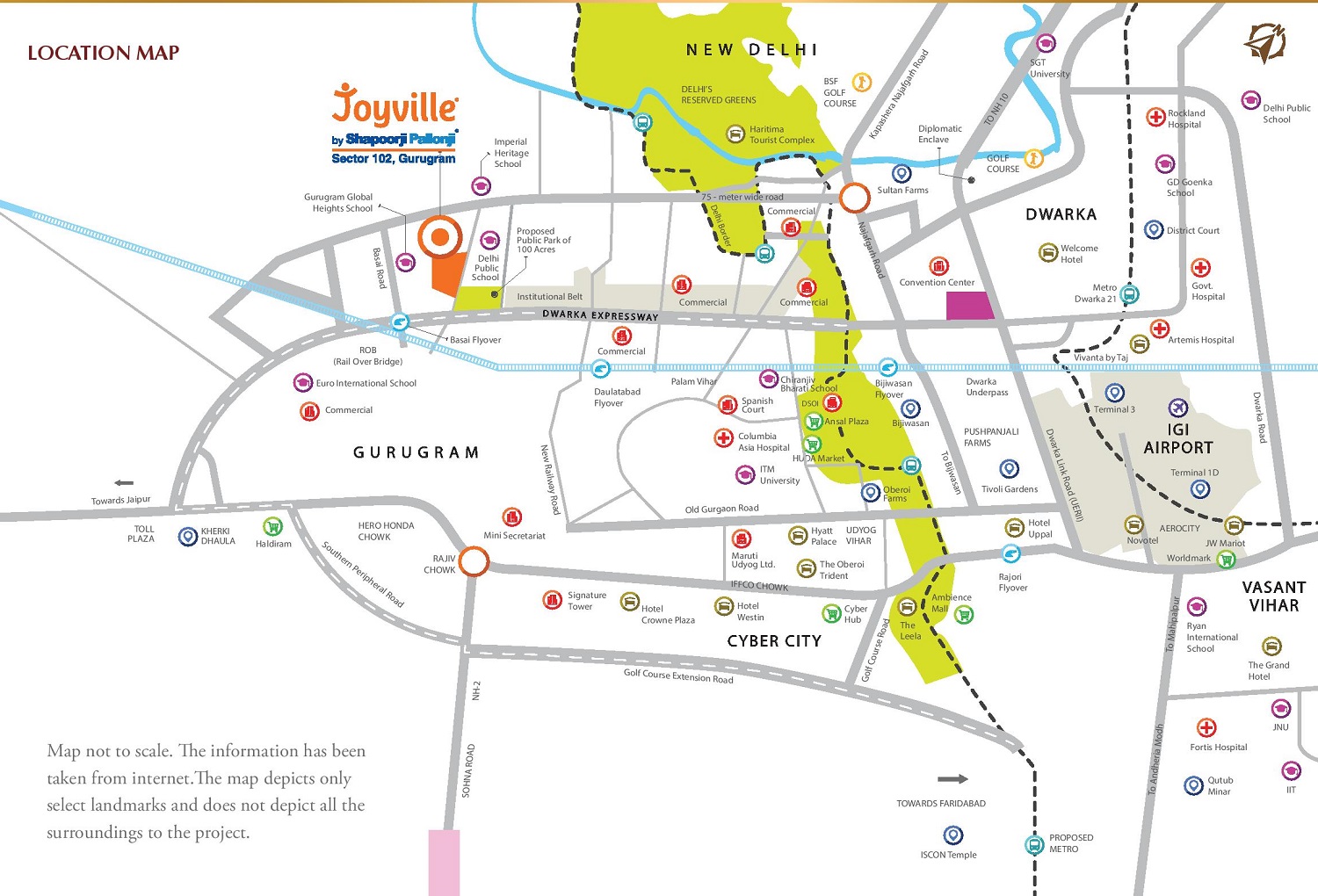 Shapoorji Pallonji Joyville Tower Crown Location Map