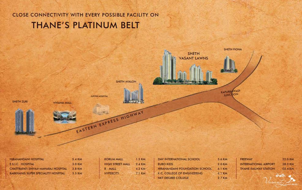 Sheth Vasant Lawns Location Map