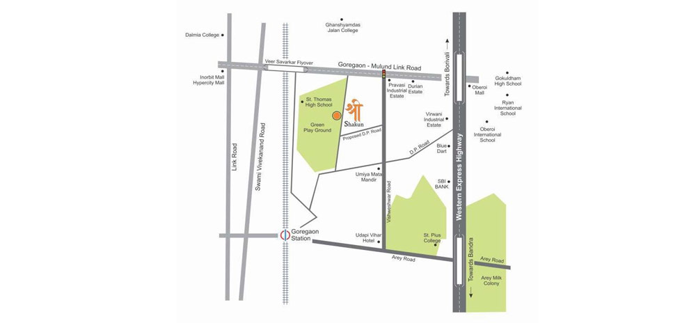 Shree Shakun Heights Location Map