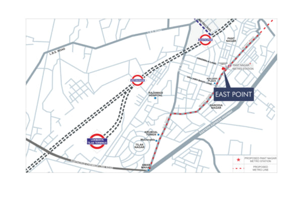 Shreenathji East Point Location Map